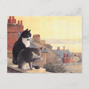 CAT PAINTING  POSTCARD