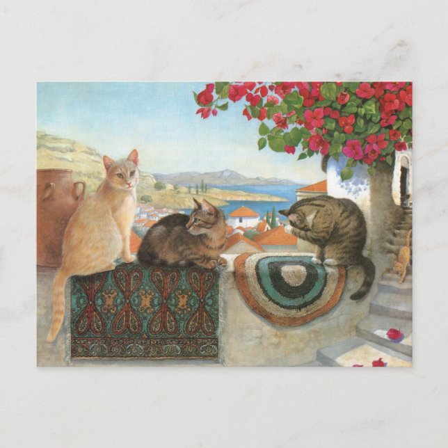 CAT PAINTING  POSTCARD (Front)