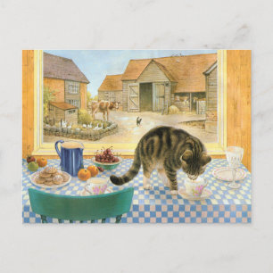 Cat painting postcards