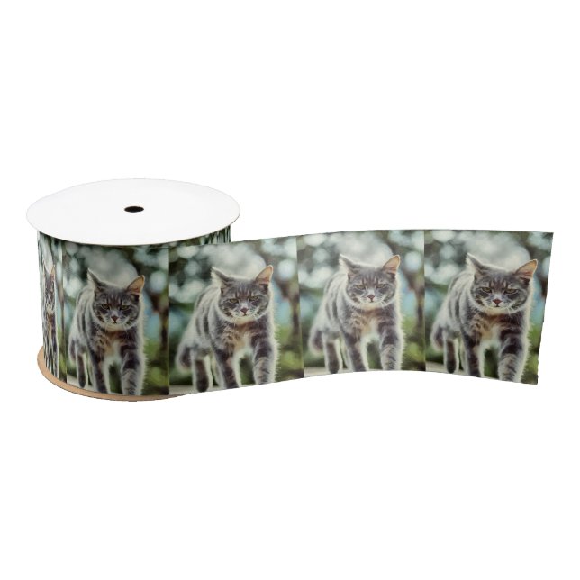 Cat painting satin ribbon (Spool)