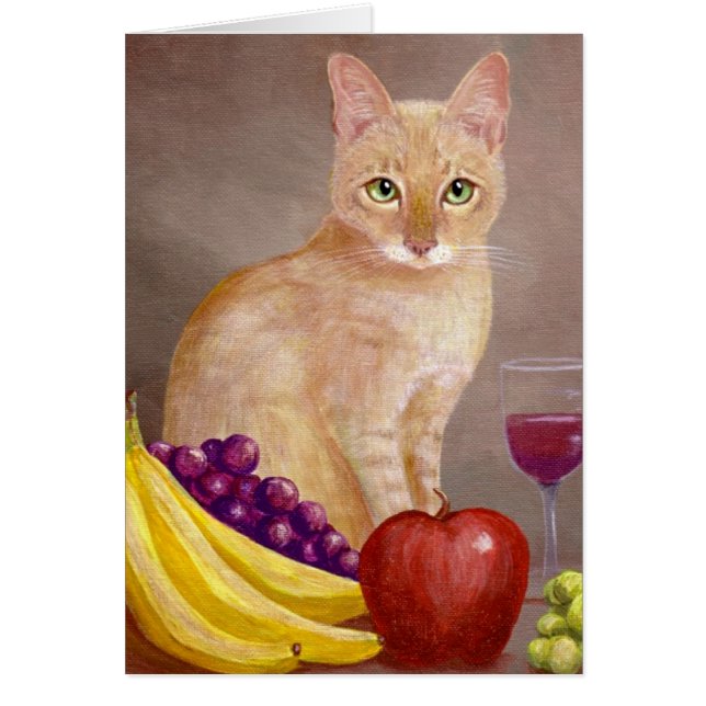 Cat Painting Still Life Wine Creationarts (Front)