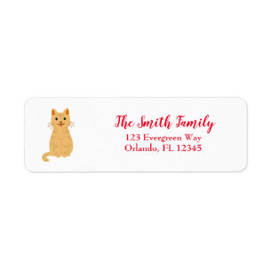 Cat Painting Tabby Cat Return Address Label