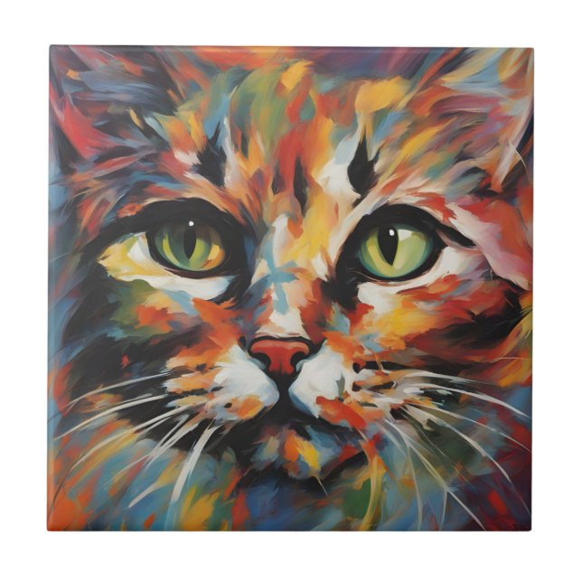 Cat Painting Tile (Front)