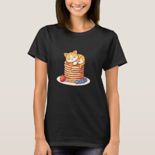 Cat Pancake Stack Cat Lover Gifts Cute Pancake Cat T-Shirt