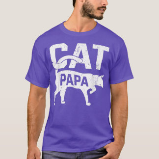 Cat Papa Kitten Pet Owner Meow Father's Day  T-Shirt