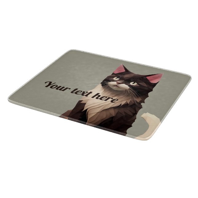 Cat Paper Cut Art Pet Care Food Shop Animal Clinic Cutting Board (Corner)