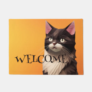 Cat Paper Cut Art Pet Care Food Shop Animal Clinic Doormat