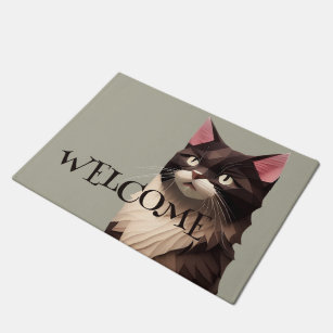 Cat Paper Cut Art Pet Care Food Shop Animal Clinic Doormat
