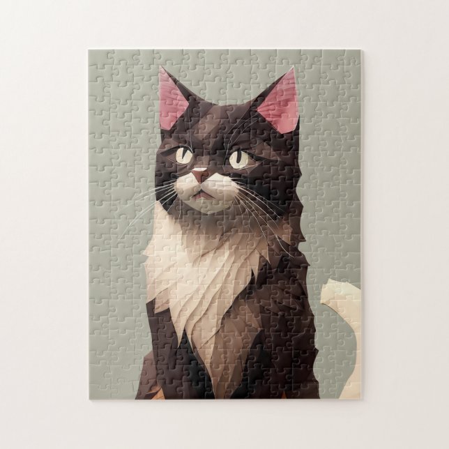 Cat Paper Cut Art Pet Care Food Shop Animal Clinic Jigsaw Puzzle (Vertical)