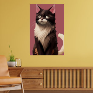 Cat Paper Cut Art Pet Care Food Shop Animal Clinic Poster