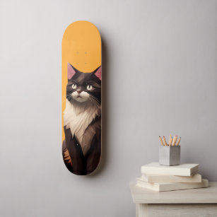 Cat Paper Cut Art Pet Care Food Shop Animal Clinic Skateboard