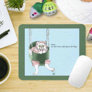 Cat Parent Performance Review Funny Humour Mouse Mat