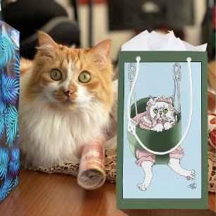 Cat Parent Performance Review Funny Humour Small Gift Bag