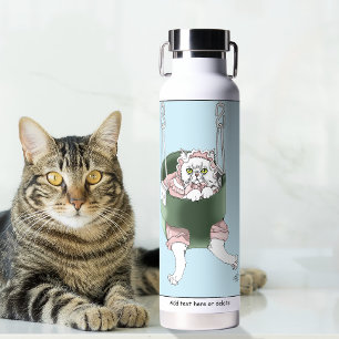 Cat Parent Performance Review Funny Humour Water Bottle