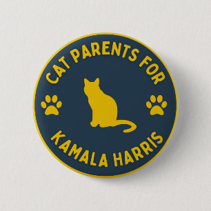 Cat Parents for Kamala Harris button