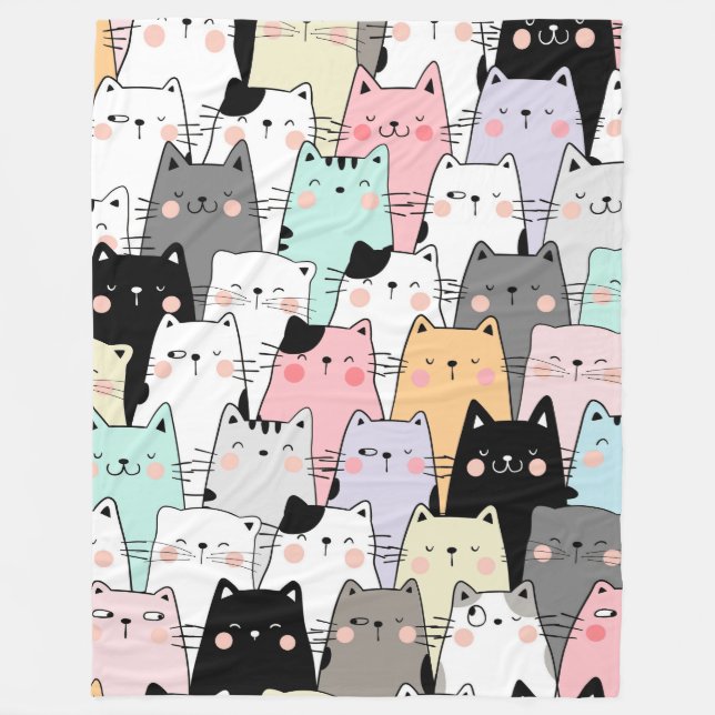 Cat Party 60x80 Fleece Blanket (Front)
