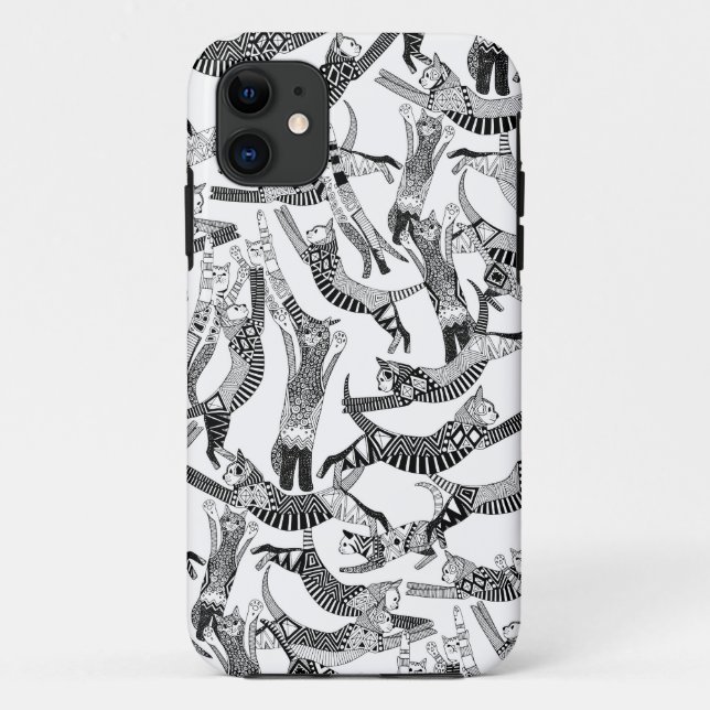 cat party black white Case-Mate iPhone case (Back)
