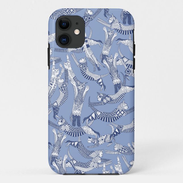 cat party blue Case-Mate iPhone case (Back)