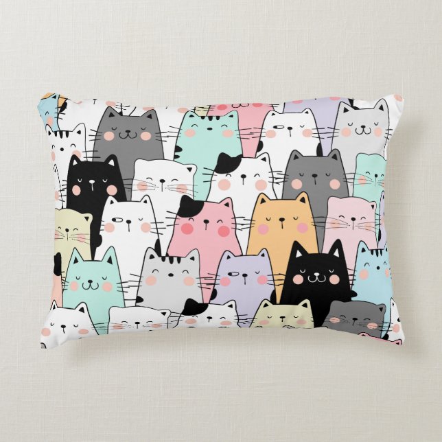 Cat Party Decorative Cushion (Front)