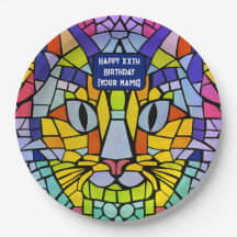 Cat Party for Any Gender / Age - Cheerful Mosaic