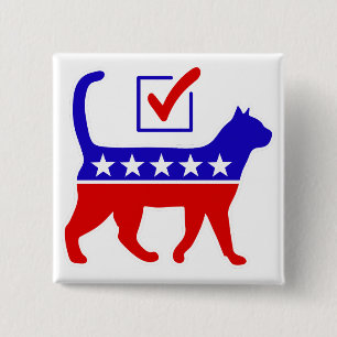 Cat Party Logo Feline Politics Great Party of Meow 15 Cm Square Badge