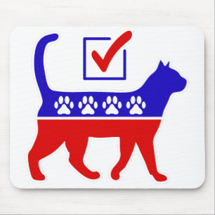 Cat Party Logo Feline Politics Great Party of Meow Mouse Mat