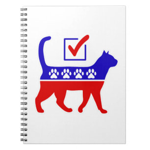 Cat Party Logo Feline Politics Great Party of Meow Notebook