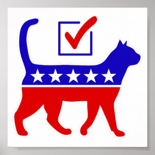 Cat Party Logo Feline Politics Great Party of Meow Poster