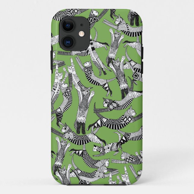 cat party palm green Case-Mate iPhone case (Back)