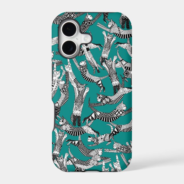 cat party teal (Back)