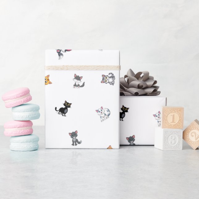 Cat Party  Wrapping Paper (Baby Shower)