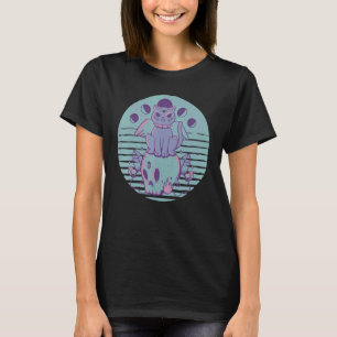 Cat Pastel Goth Cute Creepy Creature Skull T-Shirt