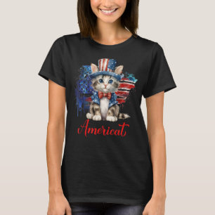 Cat Patriotic USA Cat  Cat Moms 4th July 1 T-Shirt