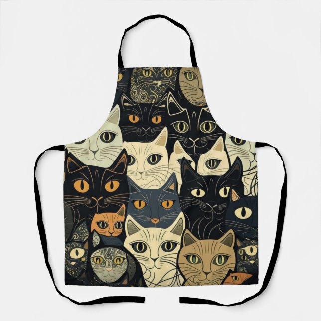 Cat Pattern Artsy Apron (Front)