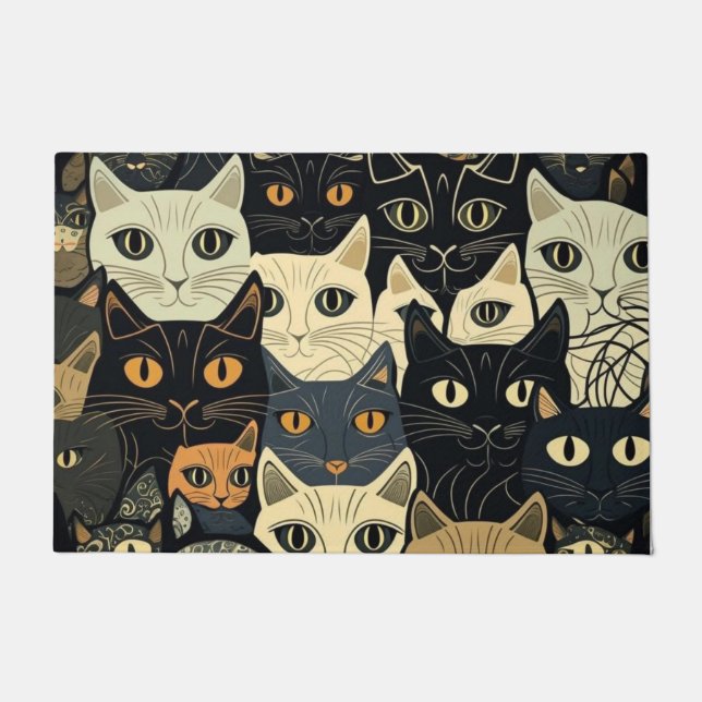 Cat Pattern Artsy Doormat (Front)