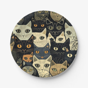Cat Pattern Artsy Paper Plate