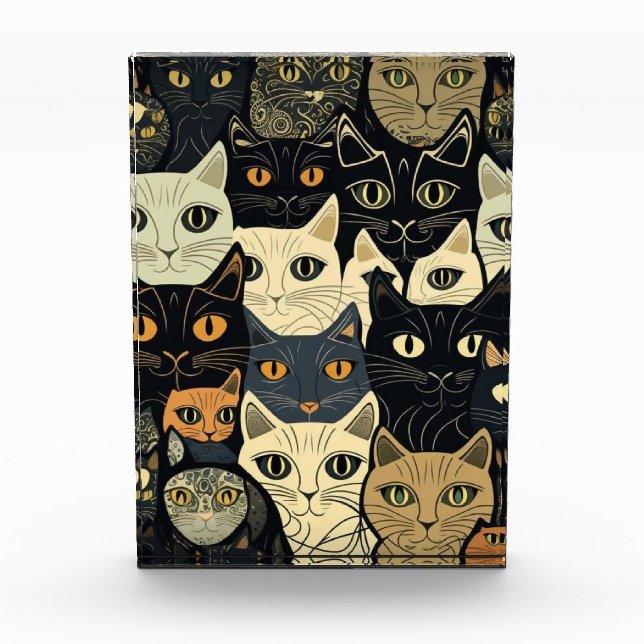 Cat Pattern Artsy  Photo Block (Front)