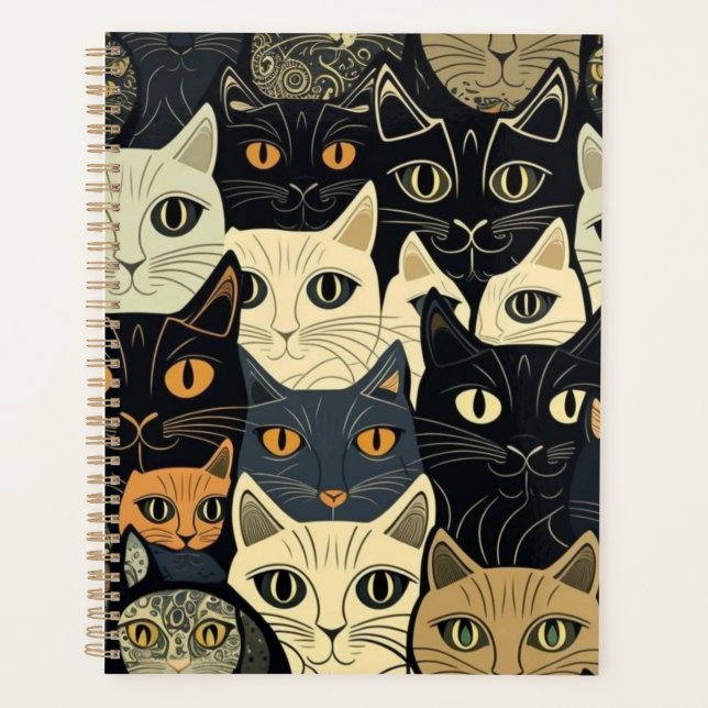 Cat Pattern Artsy Planner (Front)