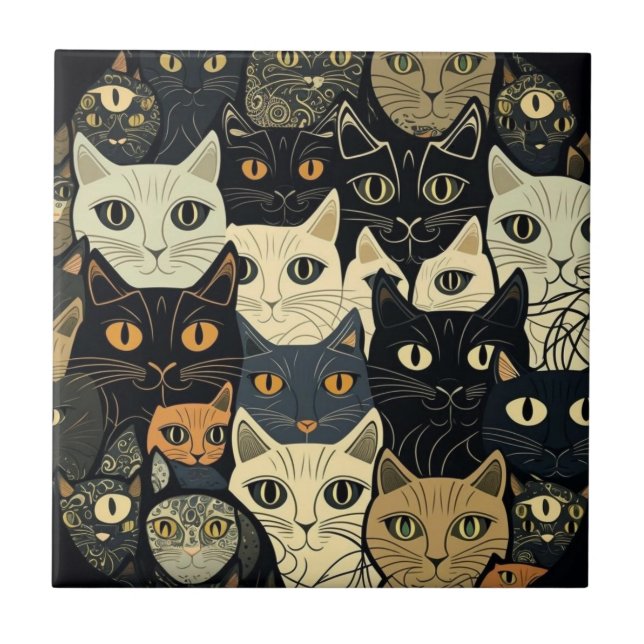 Cat Pattern Artsy Tile (Front)