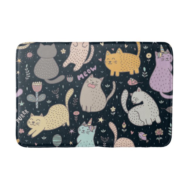 Cat pattern bath mat (Front)