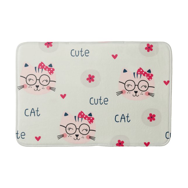 Cat pattern bath mat (Front)