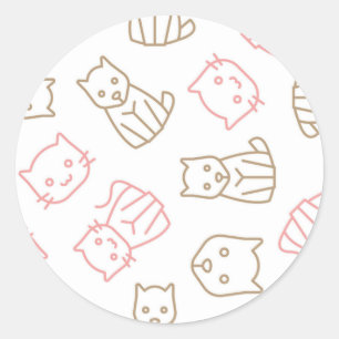 Cat pattern classic round sticker