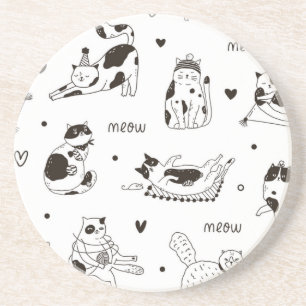 Cat pattern coaster