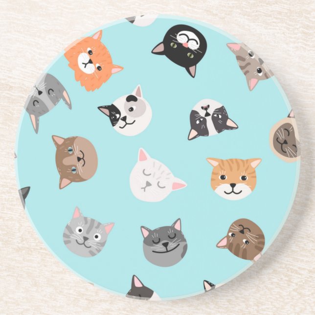 Cat pattern coaster (Front)