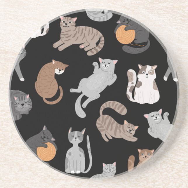 Cat pattern coaster (Front)