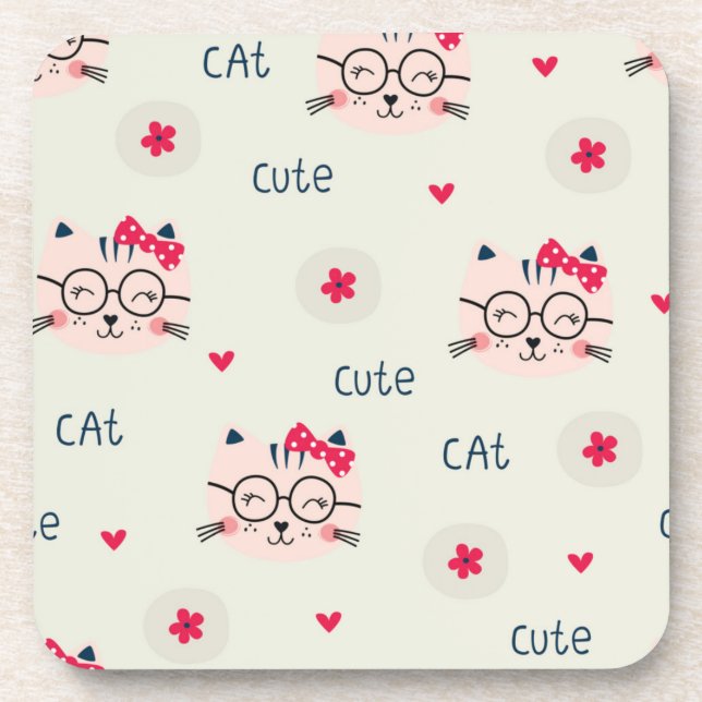 Cat pattern coaster (Front)
