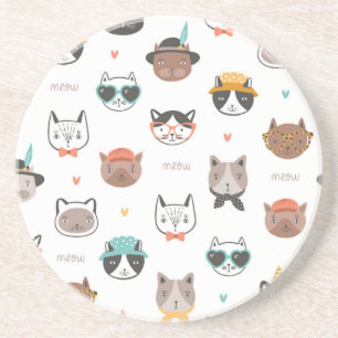 Cat pattern coaster