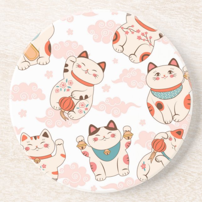 Cat pattern coaster (Front)