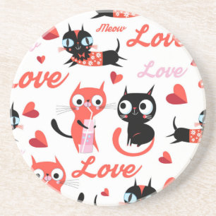 Cat pattern coaster