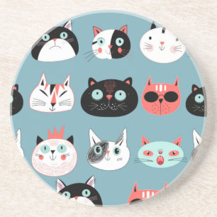 Cat pattern coaster